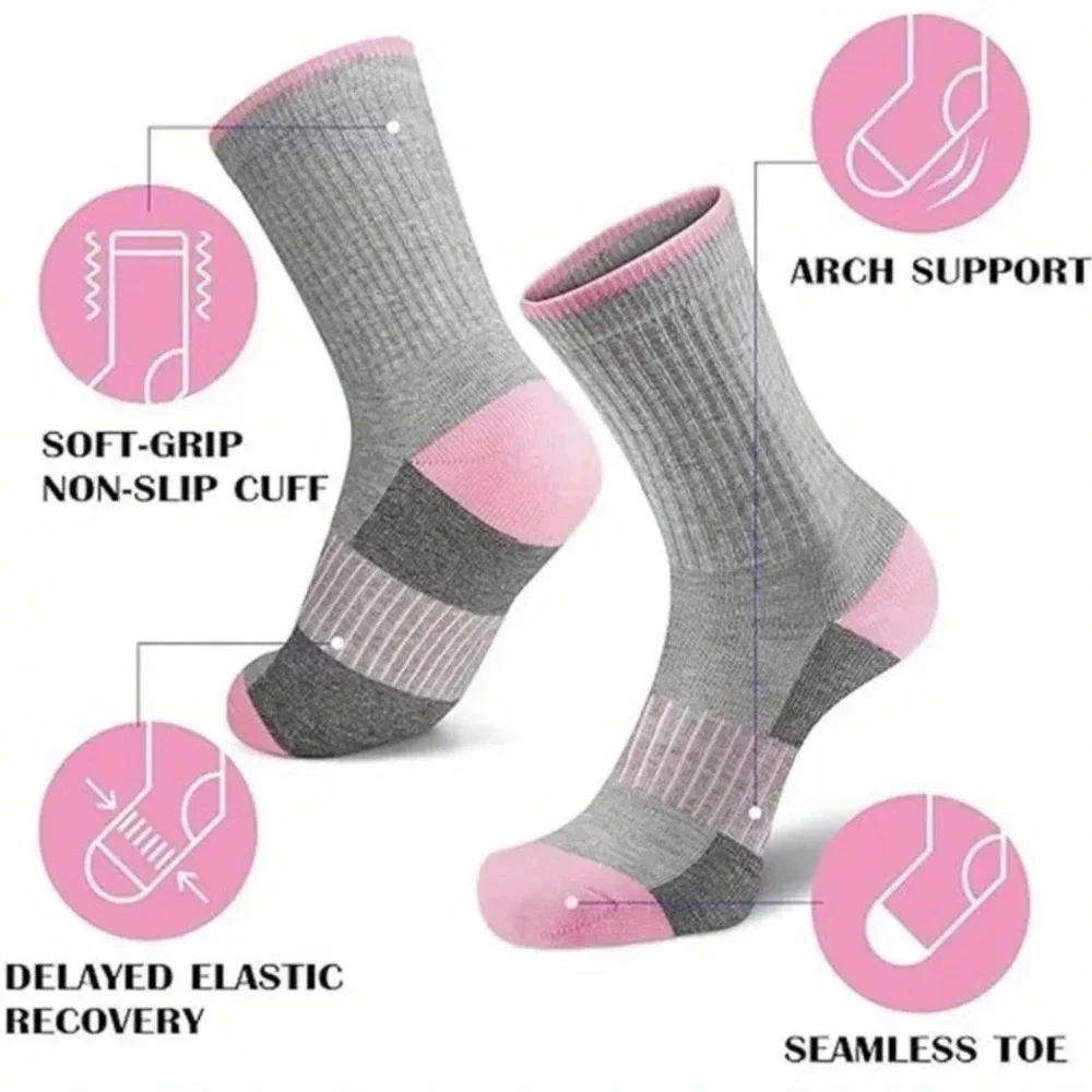 Colorful Athletic‎ Women's Socks 5 PACK Crew Mid Calf High Quality NEW